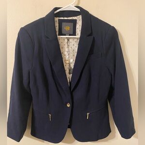 New NWT The Limited Outback Red Navy Blue 1-Button Blazer Sz 6 100% Cotton Small